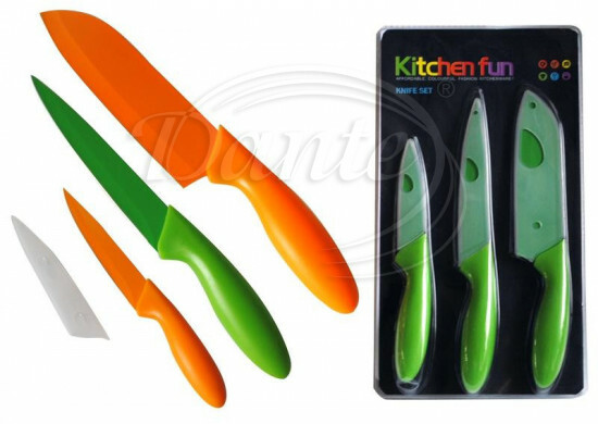 Set nožů 3ks oranžová+zelená - ART01735