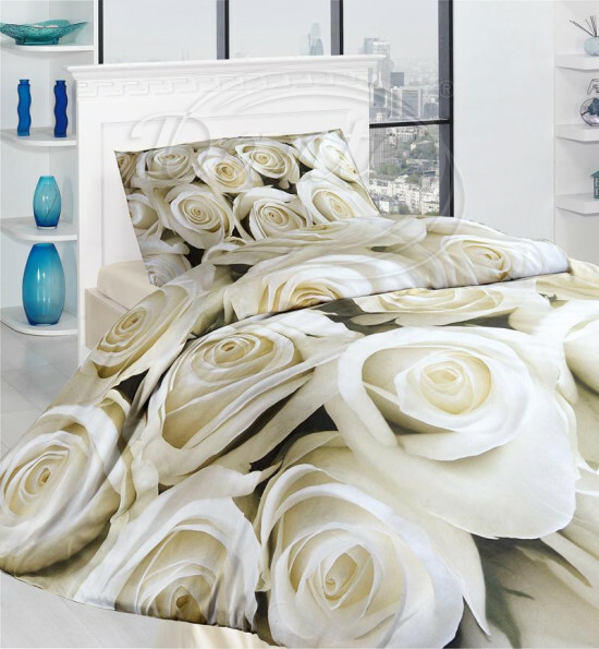 3D Povlečení Růže bílé - ART03753