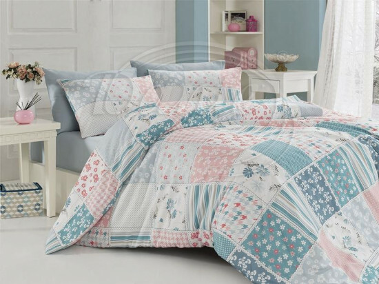 Povlečení PATCHWORK tyrkys - LSBDH7