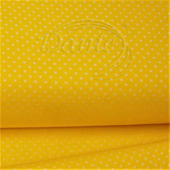 Bavlněná látka Mini puntík žlutý - ART15266