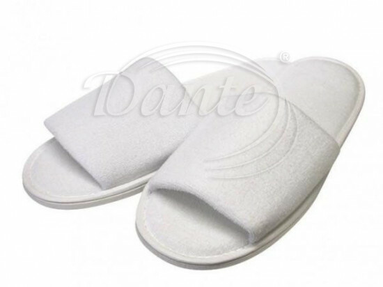 Hotelové koupelnové froté pantofle bílé - HPAN9350/hl