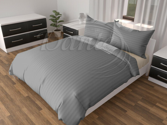 Hotelové povlečení Atlas grádl šedá proužek 2cm - hotelová kapsa - LS812116/hl
