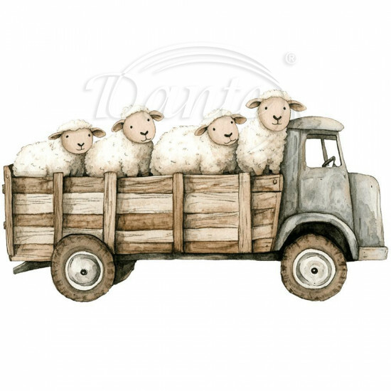 Nažehlovačka Farmářské auto s ovečkami - NAŽ055/hl