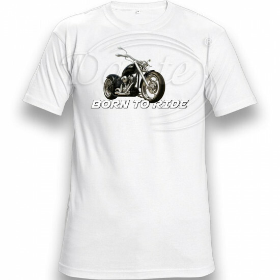Tričko bílé Born to ride II. - TRČ/0024/bi/hl