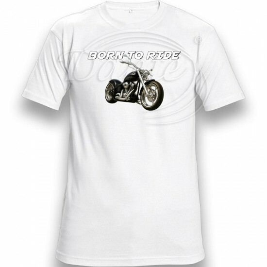 Tričko bílé Born to ride - TRČ/0023/bi/hl