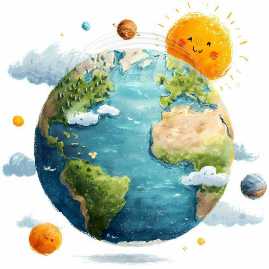 Nažehlovačka Planeta země ilustrovaná - NAŽ412/hl