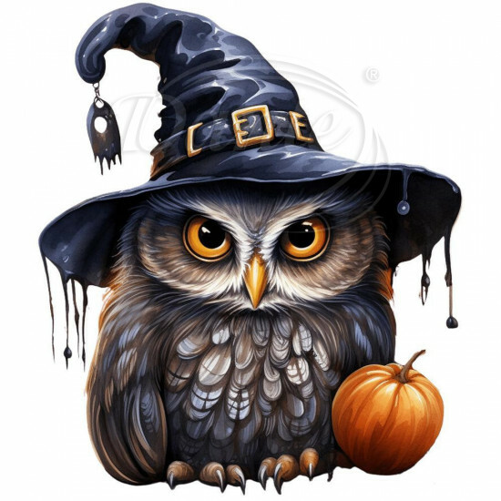 Nažehlovačka Sova Halloween s kloboukem - NAŽ508/hl