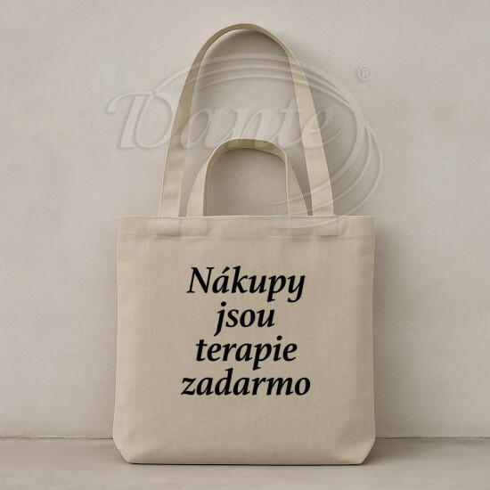 Taška Nákupy jsou terapie zadarmo béžová - TAS2523/hl
