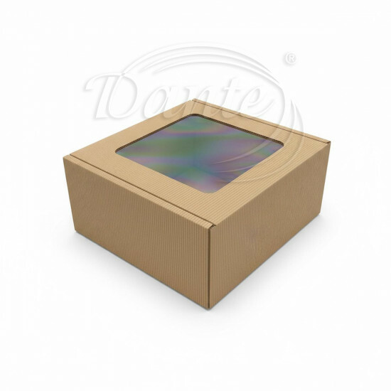 Dárková krabička okénko vlnitá,21x22x10