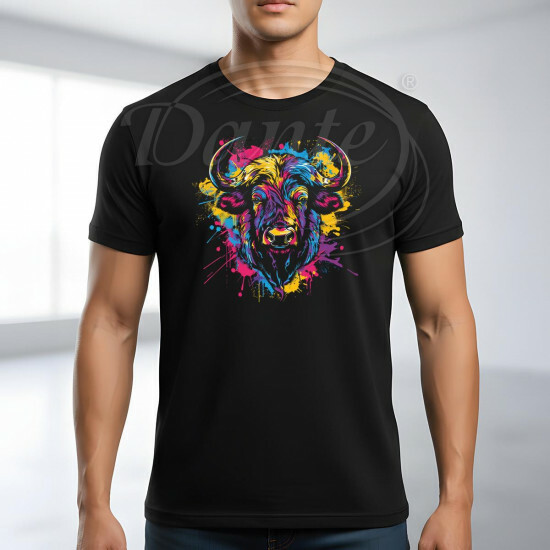 Tričko černé BÝK hlava color - TRČ/017/če/hl