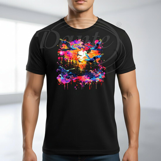 Tričko černé PTAČÍ LES color - TRČ/093/če/hl