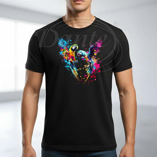 Tričko černé Papoušci color - TRČ/086/če/hl