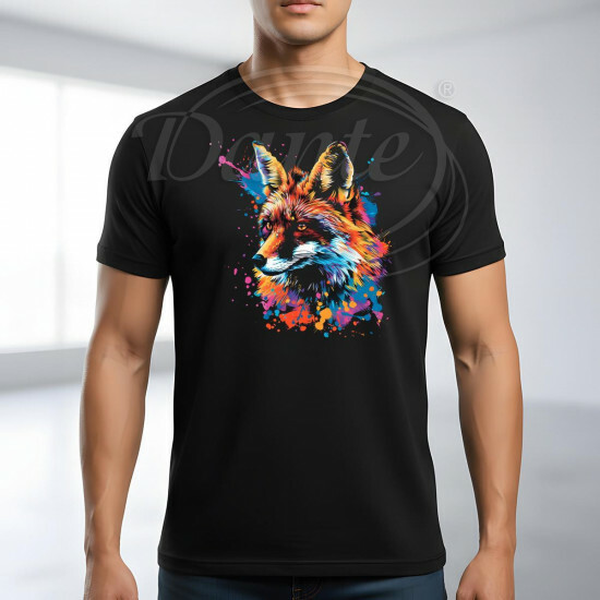 Tričko černé LIŠKA hlava color - TRČ/067/če/hl