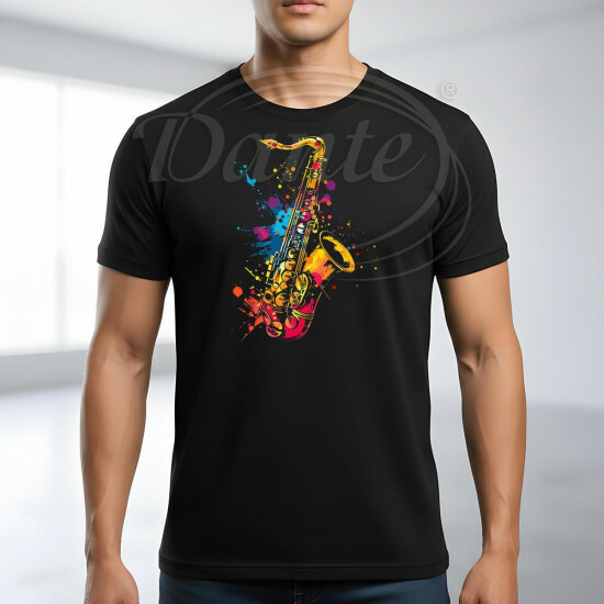 Tričko černé SAXOFON color II. - TRČ/098/če/hl