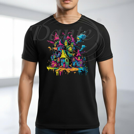 Tričko černé Strašidelné město color - TRČ/108/če/hl