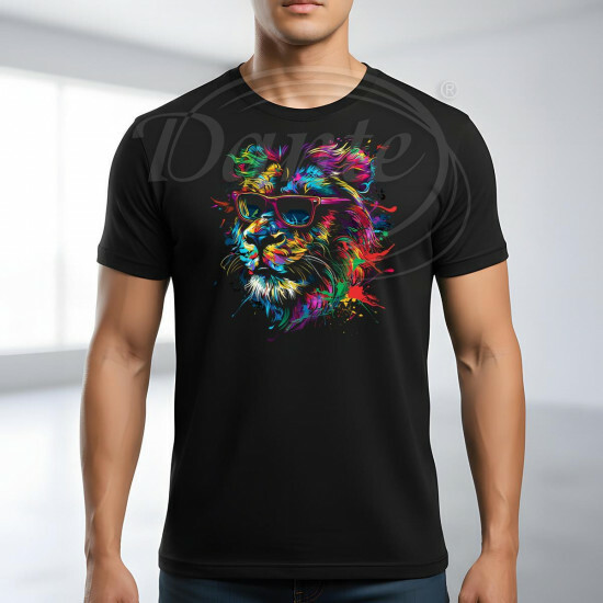 Tričko černé LEV v brýlích color - TRČ/063/če/hl