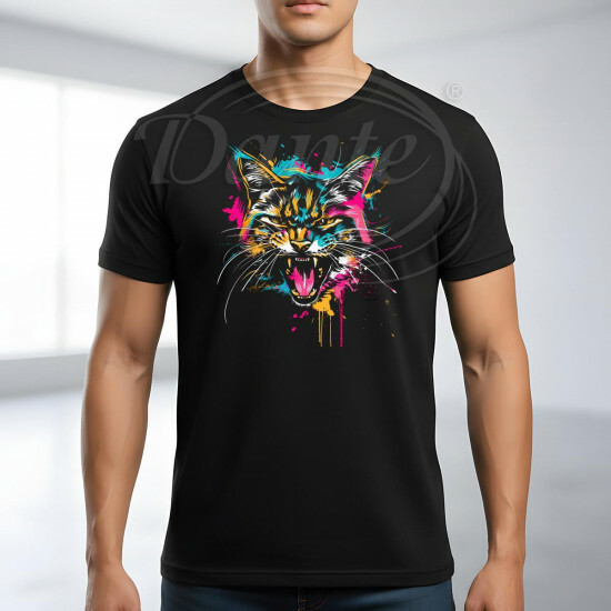 Tričko černé Vytočená kočka color - TRČ/130/če/hl