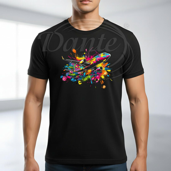 Tričko černé LETADLO color - TRČ/057/če/hl