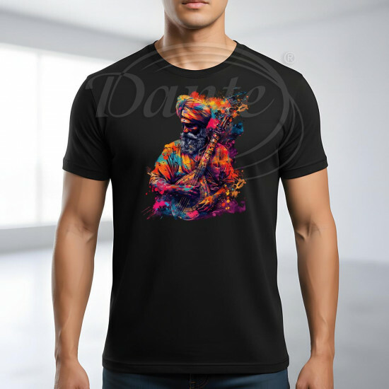 Tričko černé Jogín s tampurou color - TRČ/041/če/hl