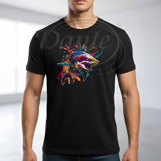 Tričko černé Žralok color - TRČ/136/če/hl