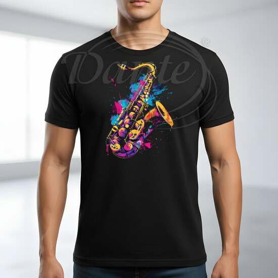 Tričko černé SAXOFON color I. - TRČ/097/če/hl