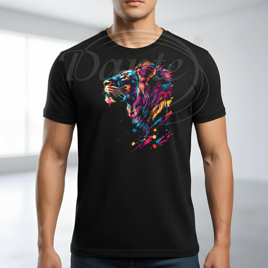 Tričko černé LEV hlava z boku color - TRČ/059/če/hl