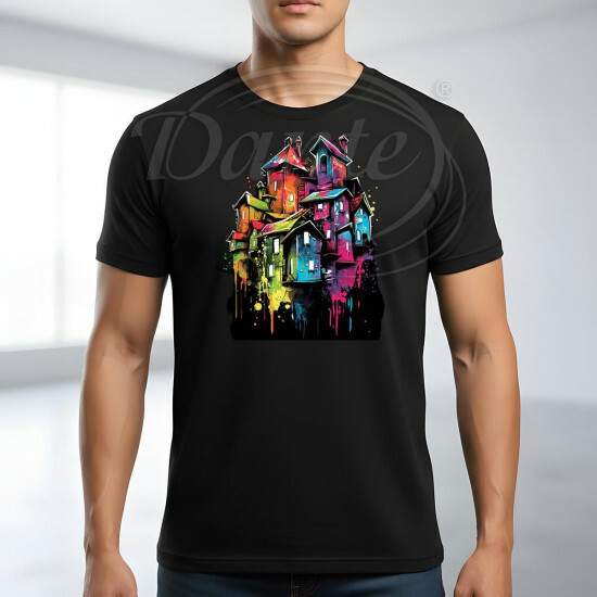 Tričko černé Temné městečko color - TRČ/115/če/hl