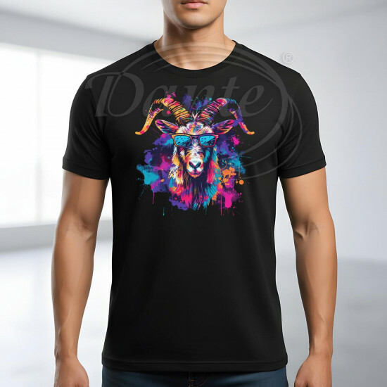 Tričko černé KOZEL s brýlema color - TRČ/048/če/hl