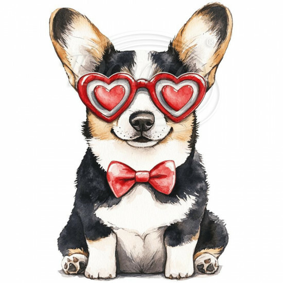 Nažehlovačka Corgi brýle srdce 2 - NAŽ698/hl