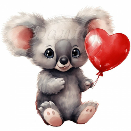 Nažehlovačka Koala s balónkem srdce - NAŽ735/hl