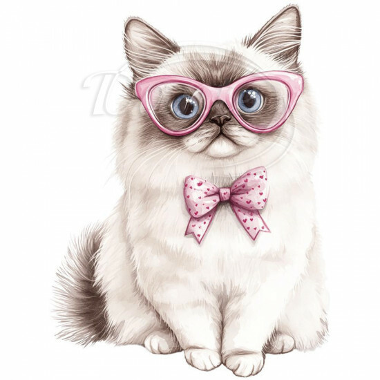 Nažehlovačka Kočka a růžové brýle - NAŽ736/hl