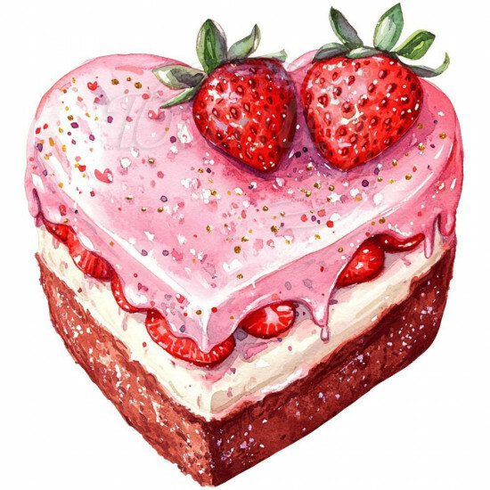 Nažehlovačka Jahodový dortík srdce - NAŽ724/hl