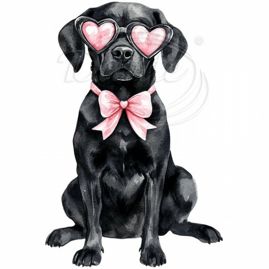 Nažehlovačka Labrador brýle srdce - NAŽ745/hl