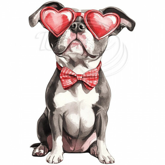 Nažehlovačka Americký staford brýle srdce - NAŽ685/hl