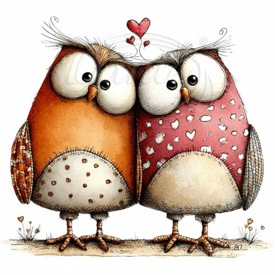 Nažehlovačka Zamilované sovičky - NAŽ830/hl