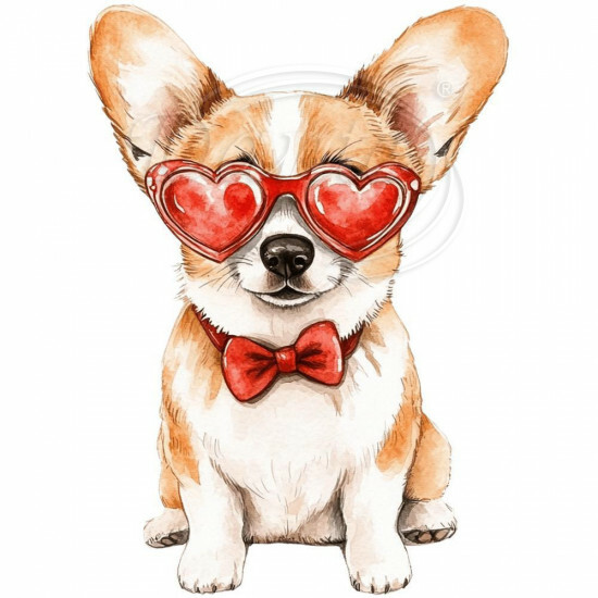 Nažehlovačka Corgi brýle srdce - NAŽ697/hl