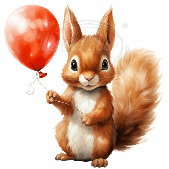 Nažehlovačka Veverka s balónkem - NAŽ817/hl