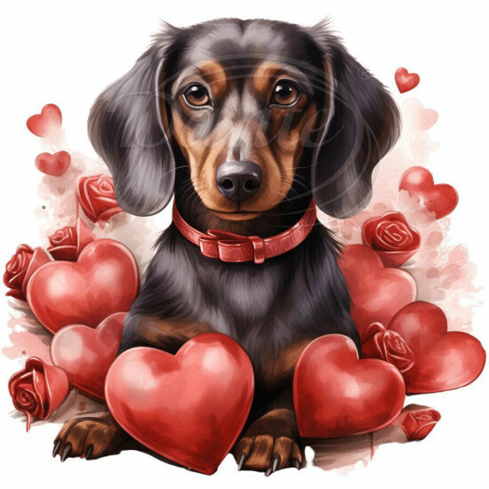 Nažehlovačka Jezevčík a srdíčka - NAŽ725/hl