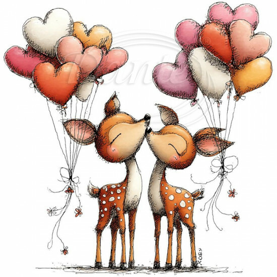 Nažehlovačka Srnky a balónky - NAŽ809/hl