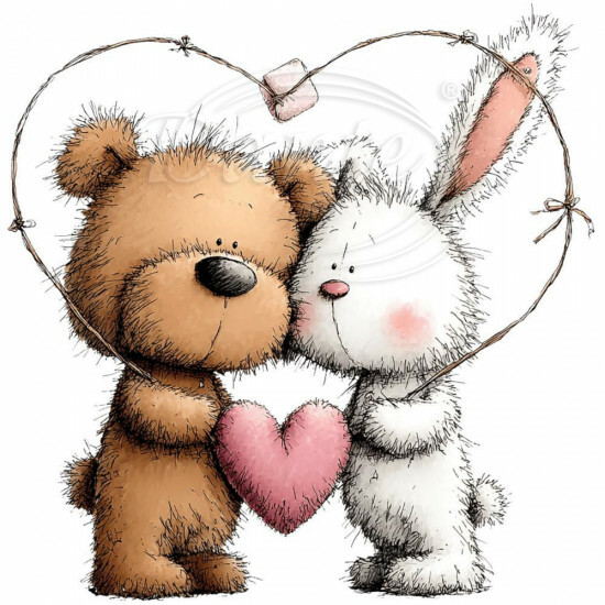 Nažehlovačka Medvídek a králíček v srdci - NAŽ762/hl