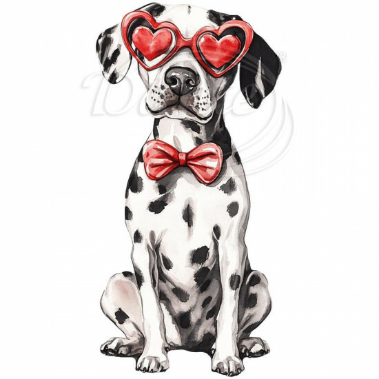 Nažehlovačka Dalmatýn brýle srdce - NAŽ704/hl