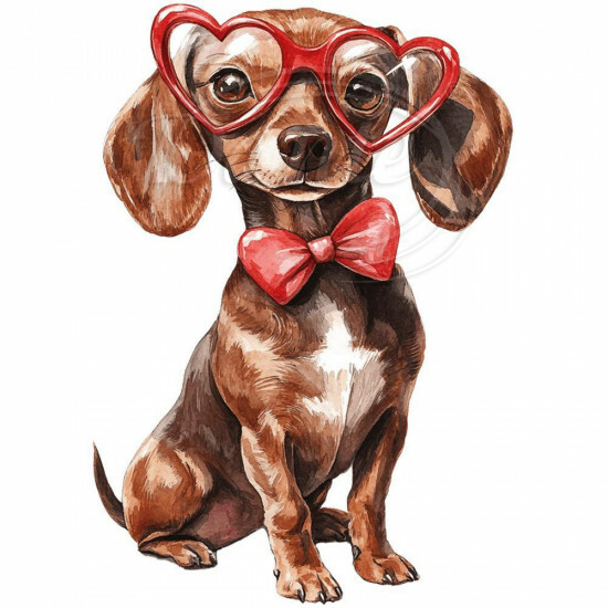 Nažehlovačka Jezevčík brýle srdce - NAŽ726/hl