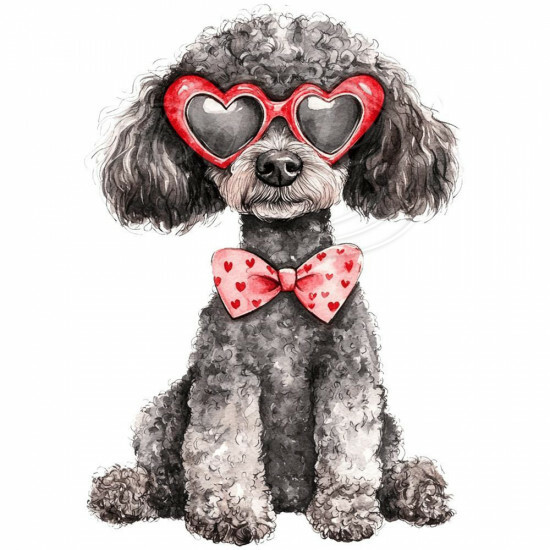 Nažehlovačka Pudl brýle srdce - NAŽ786/hl