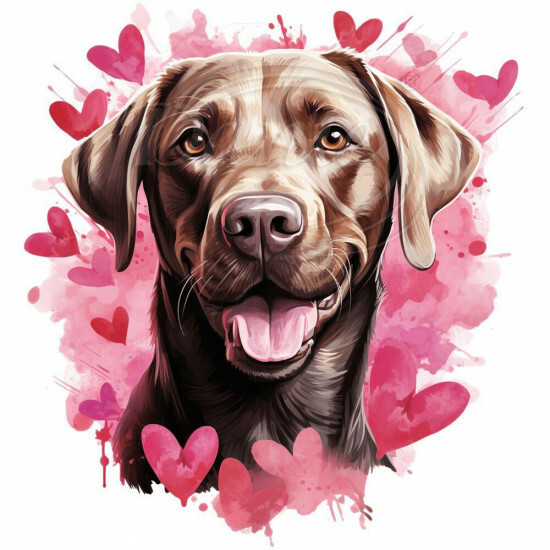 Nažehlovačka Výmarský ohař se srdíčky - NAŽ819/hl