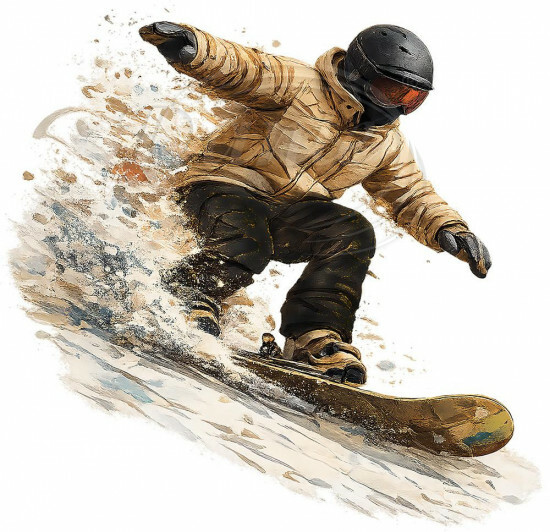 Nažehlovačka Snowboardista sjíždí svah - NAŽ844/hl