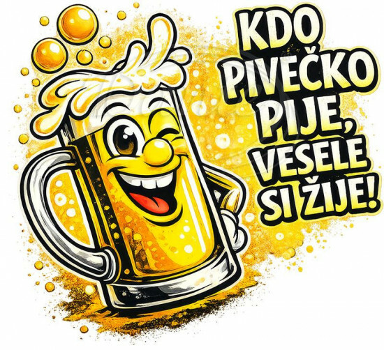 Nažehlovačka Kdo pivečko pije, vesele si žije! - NAŽ867/hl