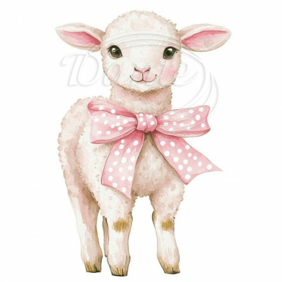 Nažehlovačka Beránek s růžovou mašlí - NAŽ873/hl