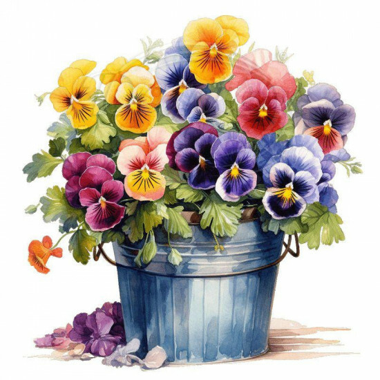 Nažehlovačka Macešky v modrém truhlíku - NAŽ928/hl