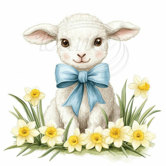 Nažehlovačka Beránek a narcisy - NAŽ871/hl