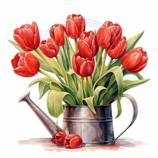 Nažehlovačka Červené tulipány v konvi - NAŽ876/hl